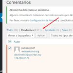 borrar comentarios wordpress