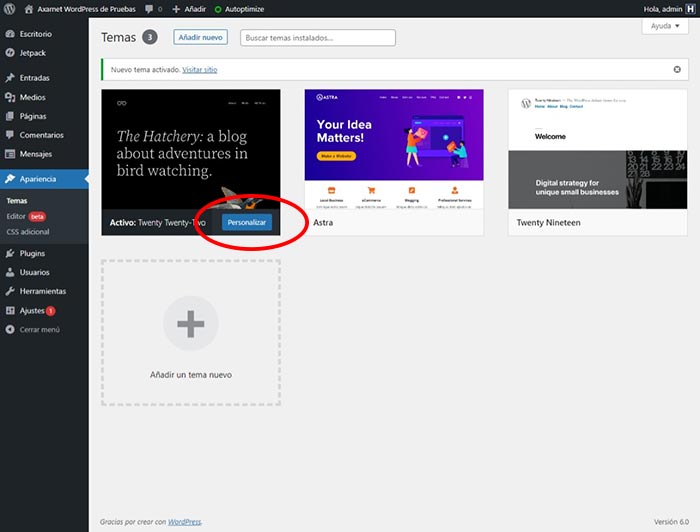 imagen de cabecera wordpress